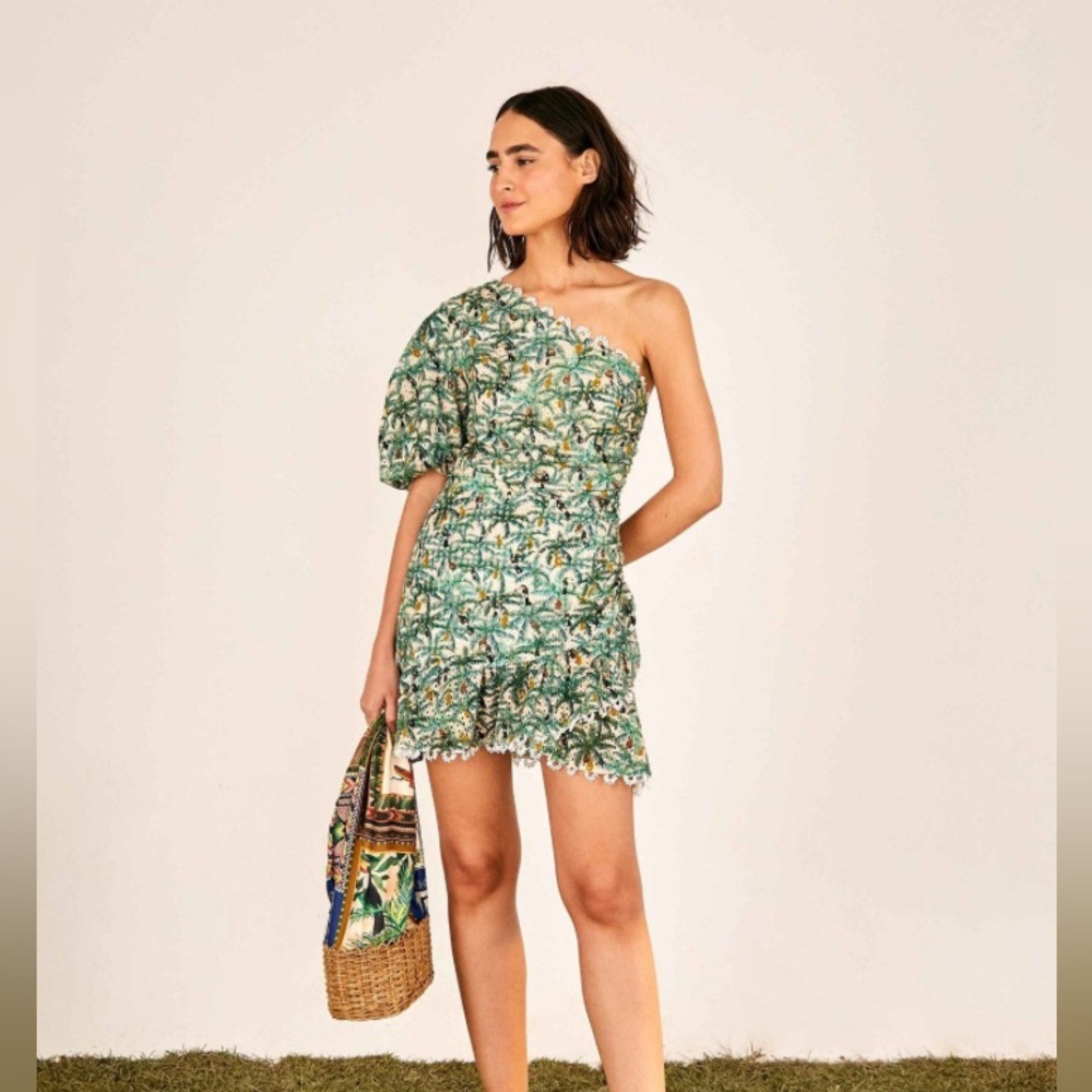Farm Rio Toucans One Shoulder Mini Dress